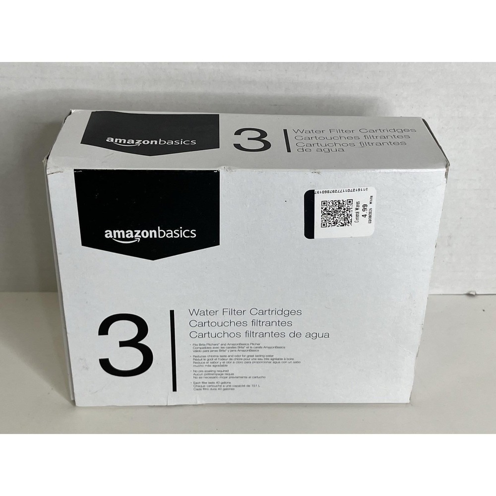 Amazon Basics Replacement Water Filters for Water Pitchers, Compatible Brita 3pk